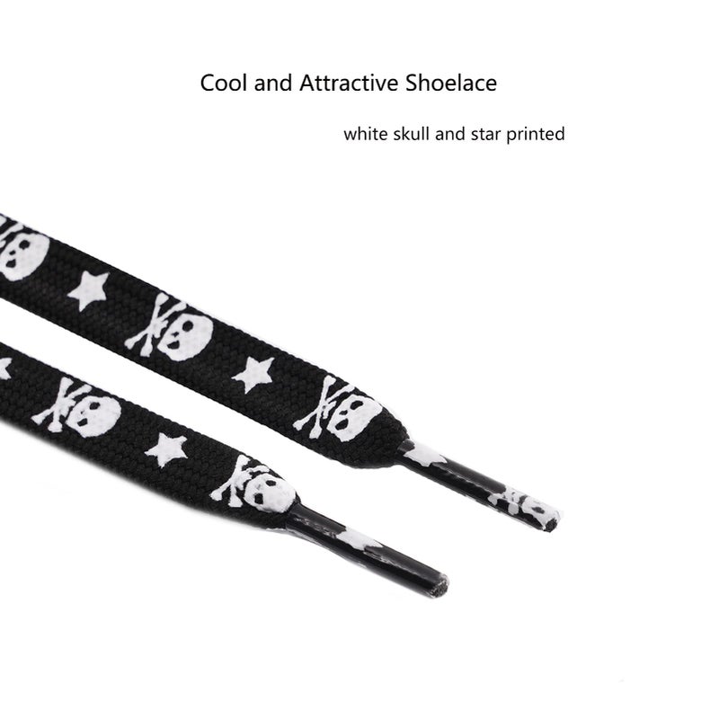 Xiazw 47" Cool Flat Women Men Shoelace Shoe Laces String,2 Pair Pack (Black) - Image 3